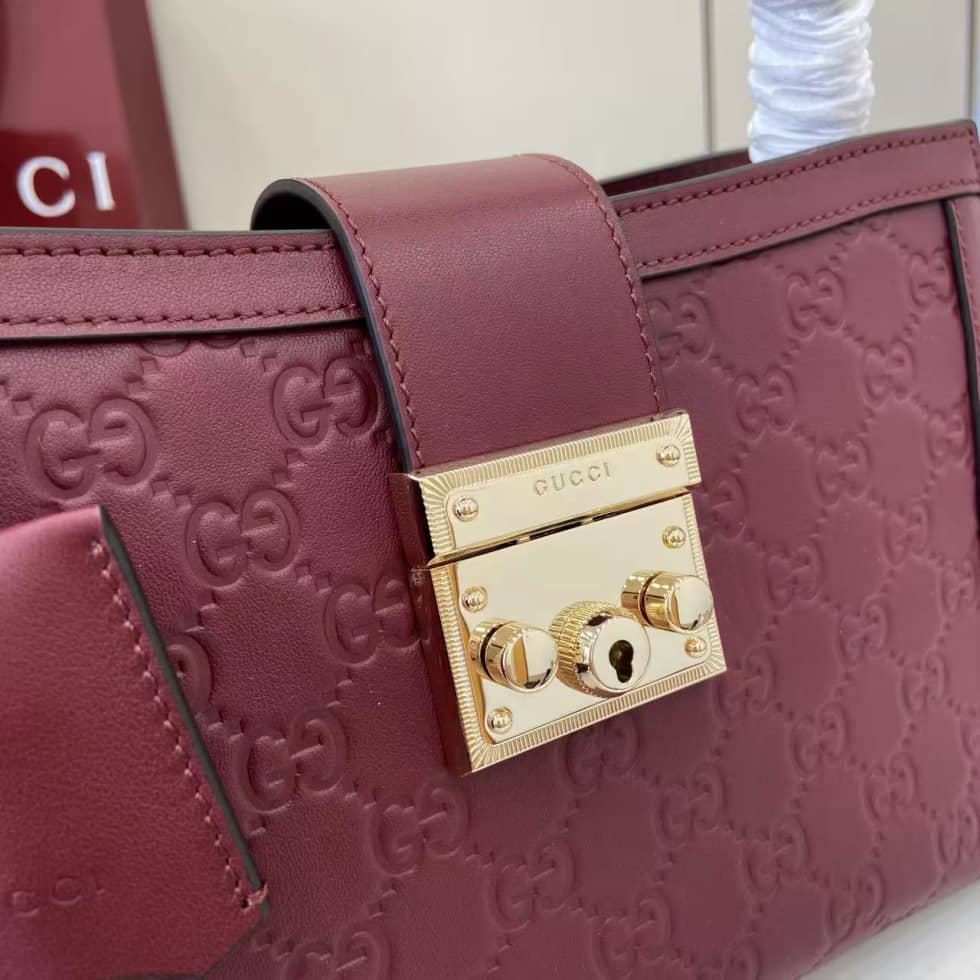Gucci Padlock Leather Medium Burgundy Top Handle Bag_3_161947 Gucci Padlock Leather Medium Burgundy Top Handle Bag
