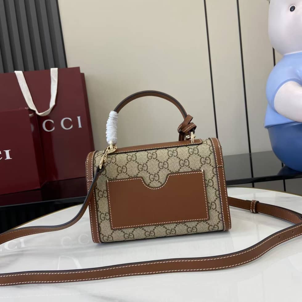 Gucci Padlock GG Canvas Small Brown Flap Bag_1_161967 Gucci Padlock GG Canvas Small Brown Flap Bag