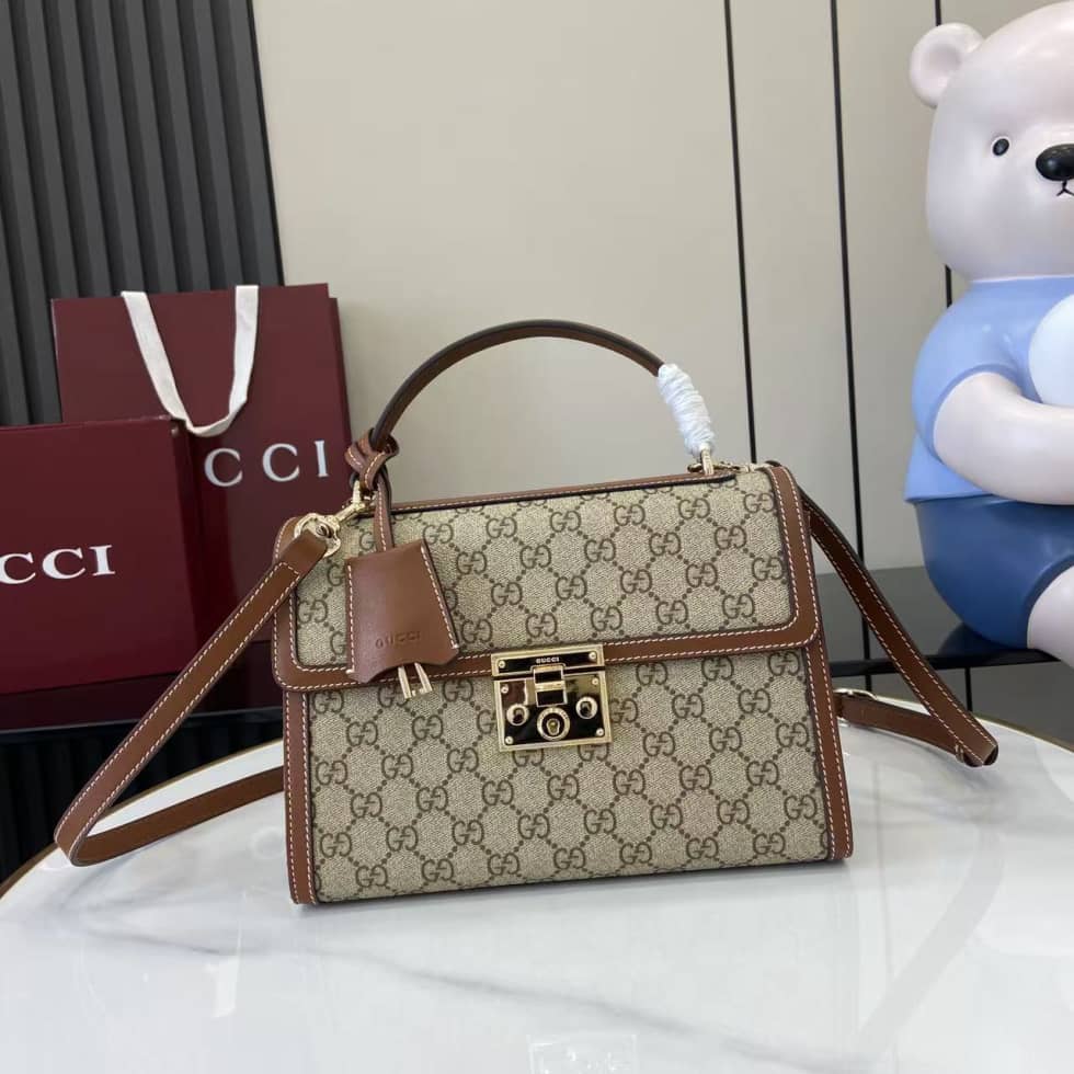 Gucci Padlock GG Medium Brown Flap Bag 838998_10_161977 Gucci Padlock GG Medium Brown Flap Bag 838998