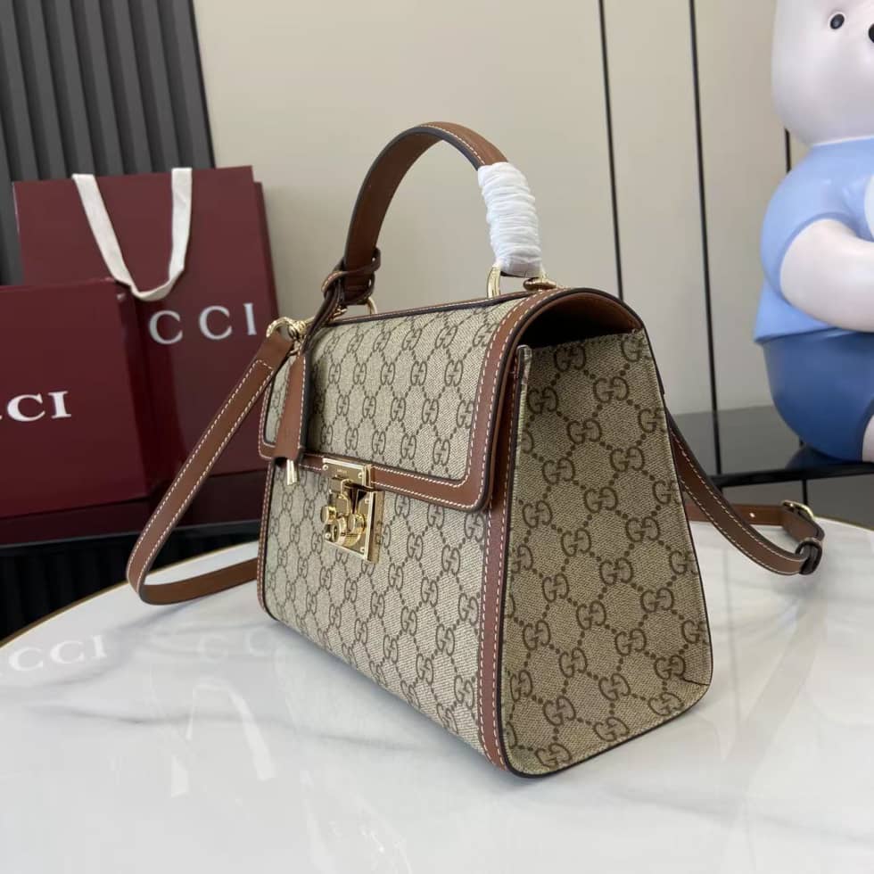 Gucci Padlock GG Medium Brown Flap Bag 838998_2_161977 Gucci Padlock GG Medium Brown Flap Bag 838998