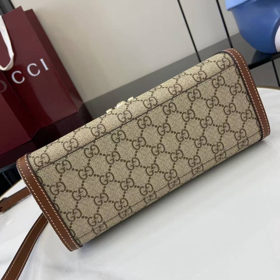Gucci Padlock GG Medium Brown Flap Bag 838998_3_161977 Gucci Padlock GG Medium Brown Flap Bag 838998