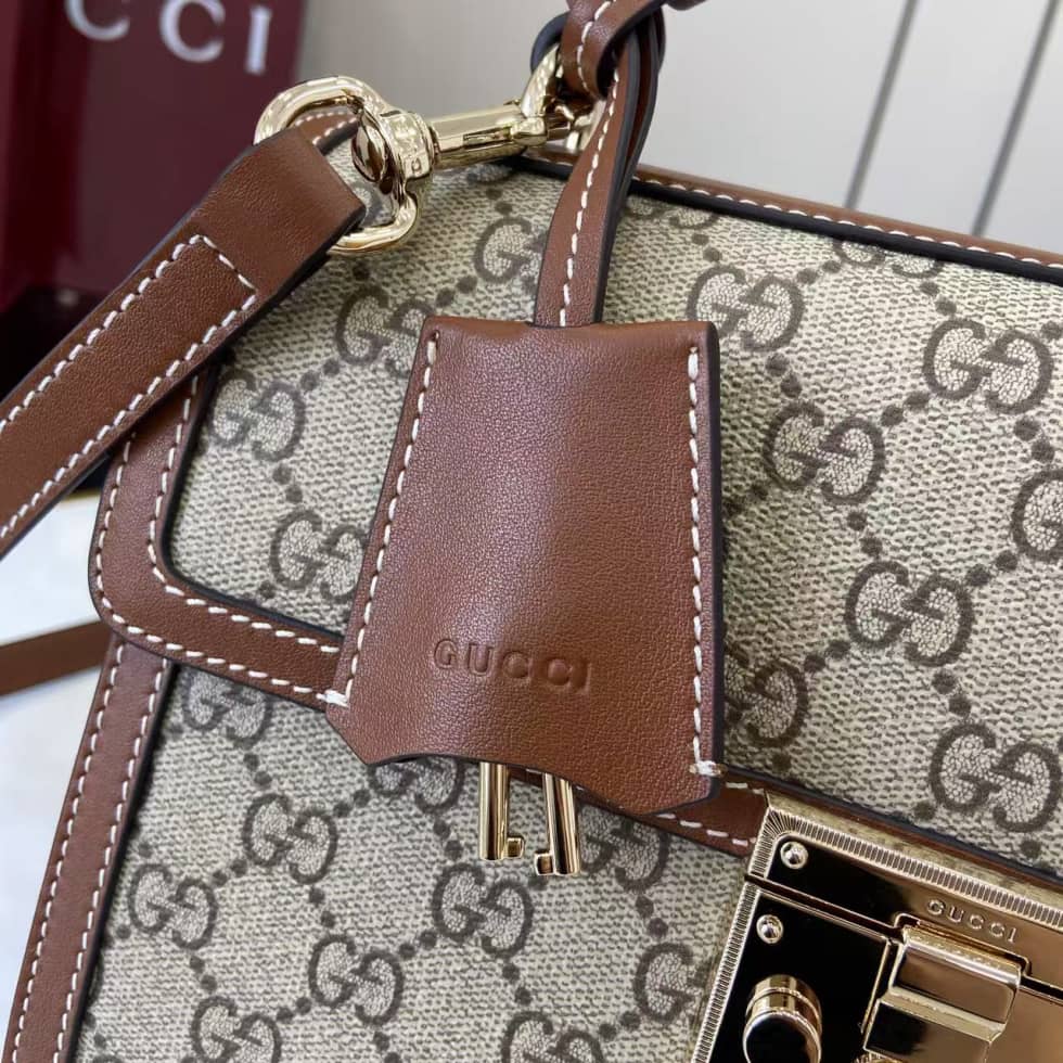 Gucci Padlock GG Medium Brown Flap Bag 838998_5_161977 Gucci Padlock GG Medium Brown Flap Bag 838998