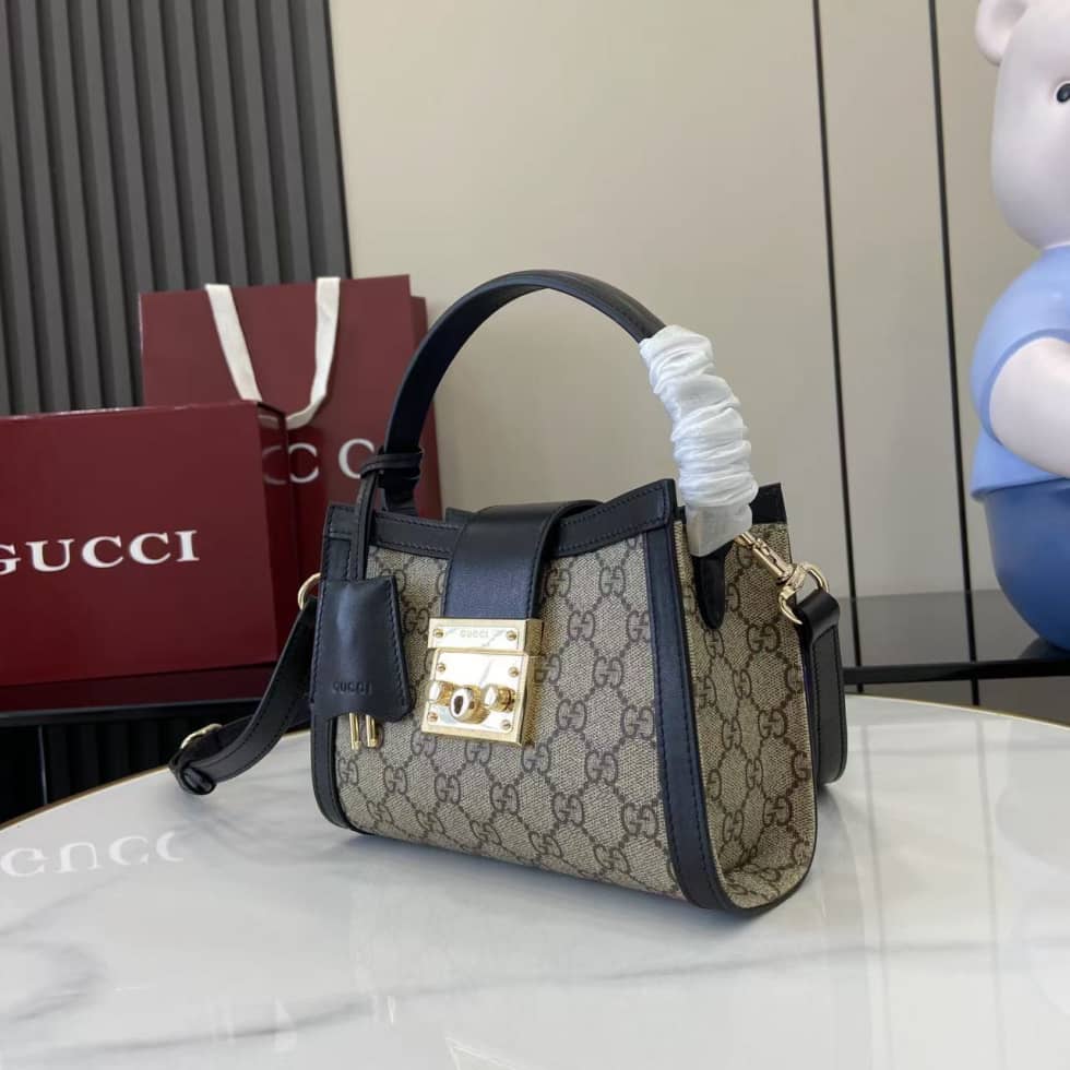 Gucci Padlock GG Small Beige Black Top Handle Bag_2_162007 Gucci Padlock GG Small Beige Black Top Handle Bag