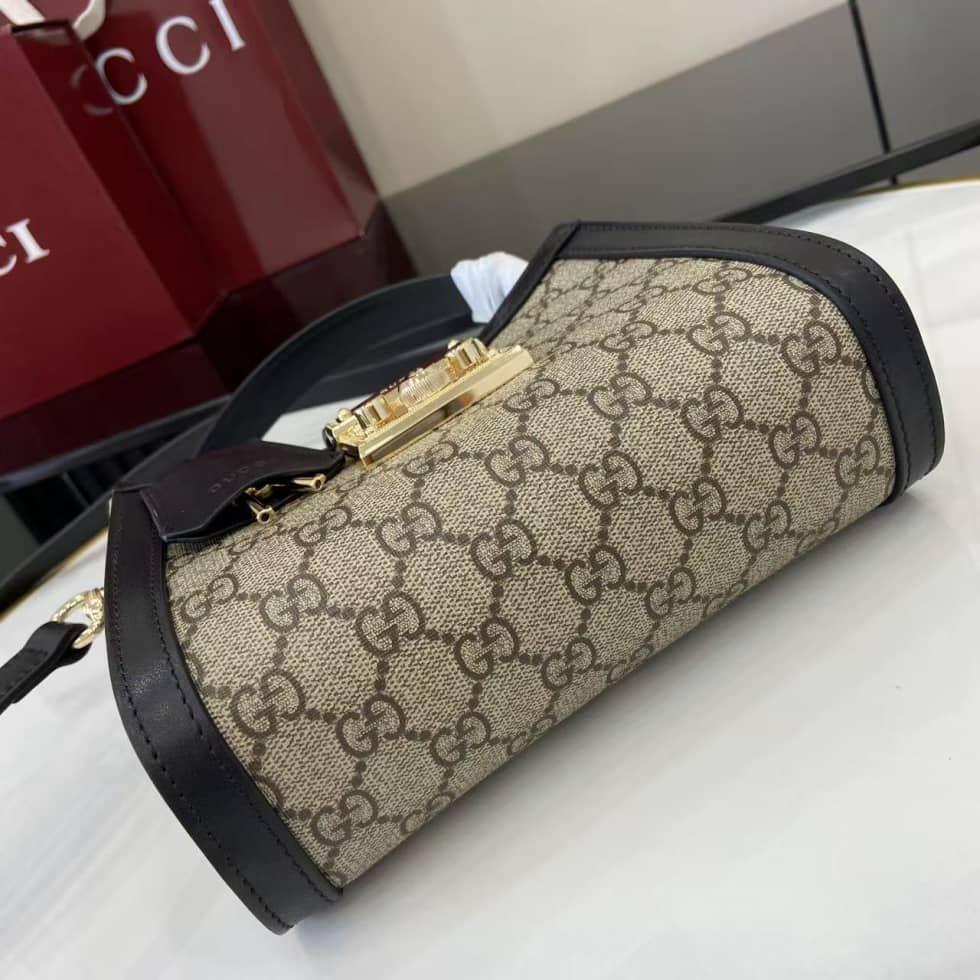 Gucci Padlock GG Small Beige Black Top Handle Bag_3_162007 Gucci Padlock GG Small Beige Black Top Handle Bag