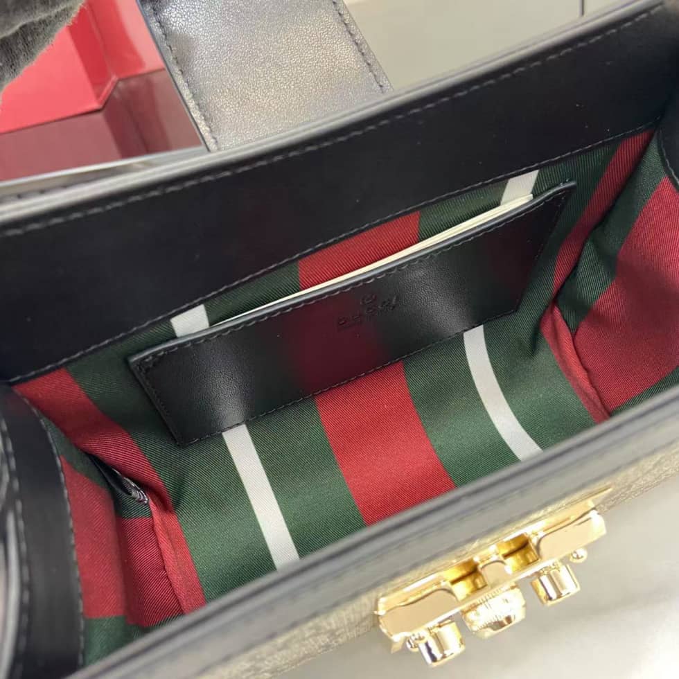 Gucci Padlock GG Small Beige Black Top Handle Bag_7_162007 Gucci Padlock GG Small Beige Black Top Handle Bag
