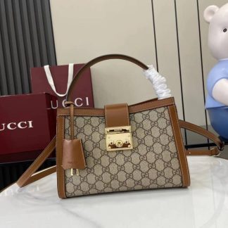Gucci Padlock GG Medium Beige Brown Top Handle Bag