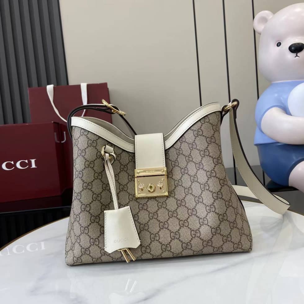 Gucci Padlock GG Medium Beige White Shoulder Bag_10_162077 Gucci Padlock GG Medium Beige White Shoulder Bag