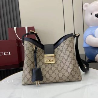 Gucci Padlock GG Medium Beige Black Shoulder Bag