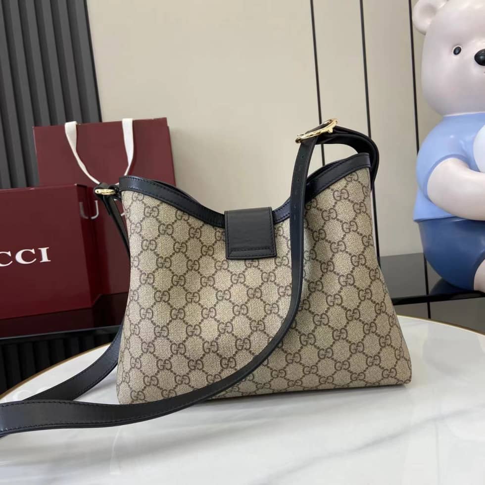Gucci Padlock GG Medium Beige Black Shoulder Bag_1_162097 Gucci Padlock GG Medium Beige Black Shoulder Bag