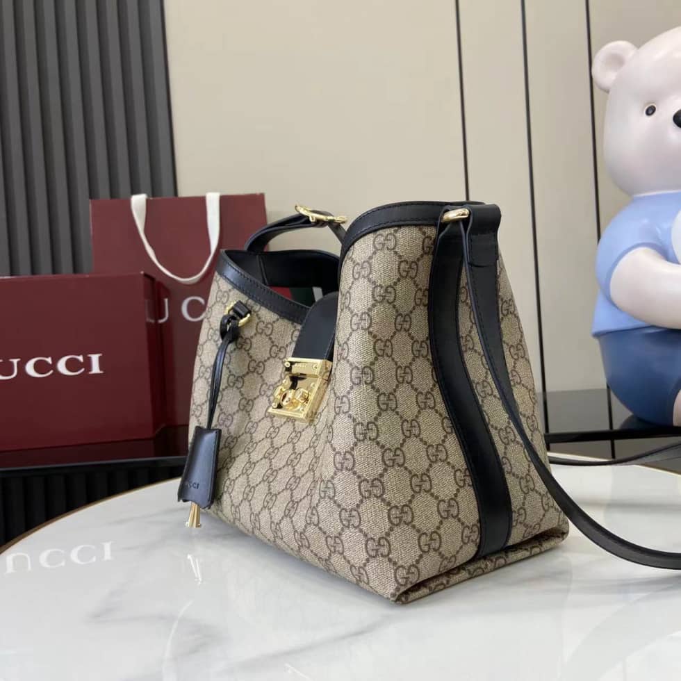 Gucci Padlock GG Medium Beige Black Shoulder Bag_2_162097 Gucci Padlock GG Medium Beige Black Shoulder Bag