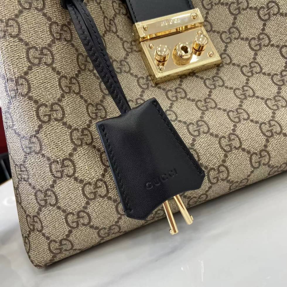 Gucci Padlock GG Medium Beige Black Shoulder Bag_4_162097 Gucci Padlock GG Medium Beige Black Shoulder Bag