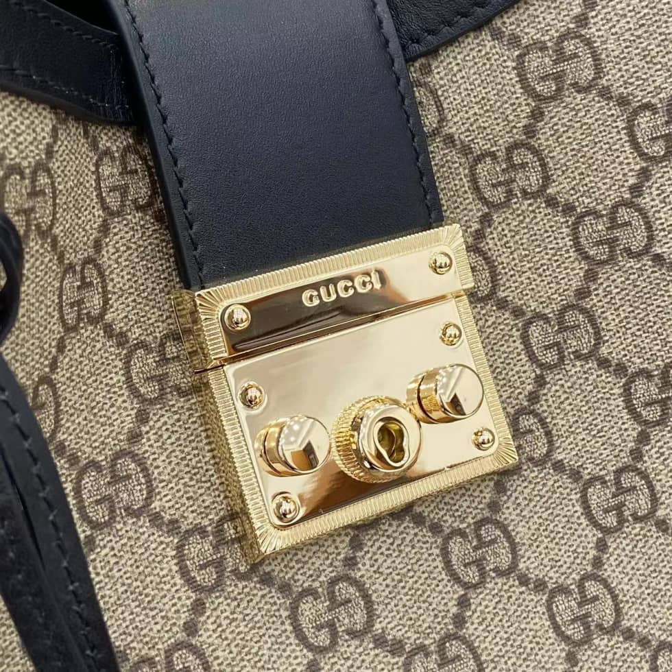 Gucci Padlock GG Medium Beige Black Shoulder Bag_5_162097 Gucci Padlock GG Medium Beige Black Shoulder Bag