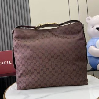 Gucci Beatrix GG Large Dark Brown Tote Bag 850546