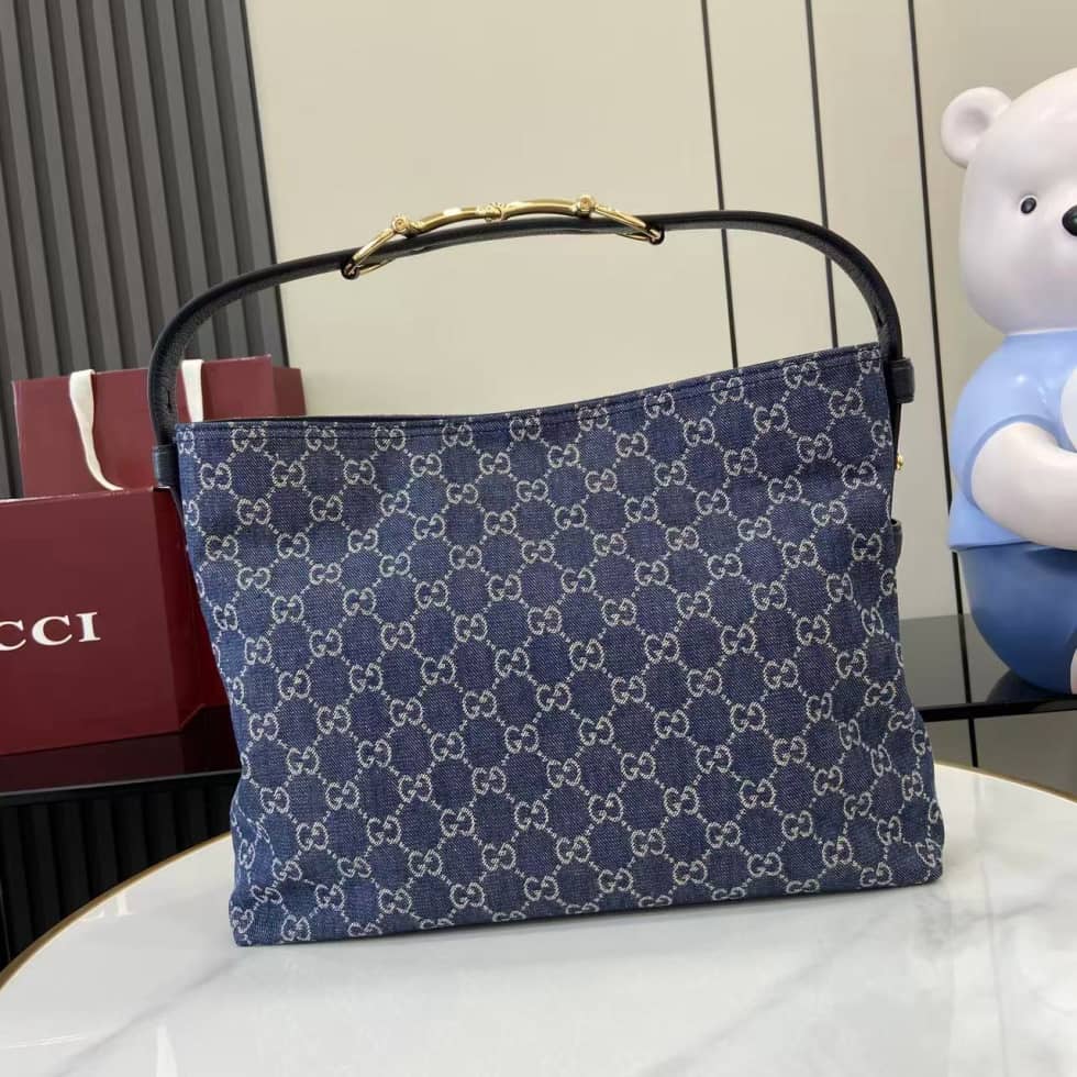 Gucci Beatrix Denim Medium Blue Shoulder Bag_1_162227 Gucci Beatrix Denim Medium Blue Shoulder Bag