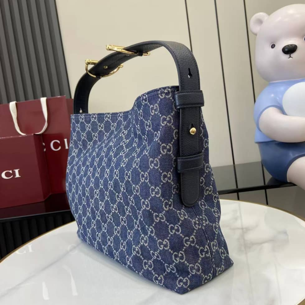 Gucci Beatrix Denim Medium Blue Shoulder Bag_2_162227 Gucci Beatrix Denim Medium Blue Shoulder Bag