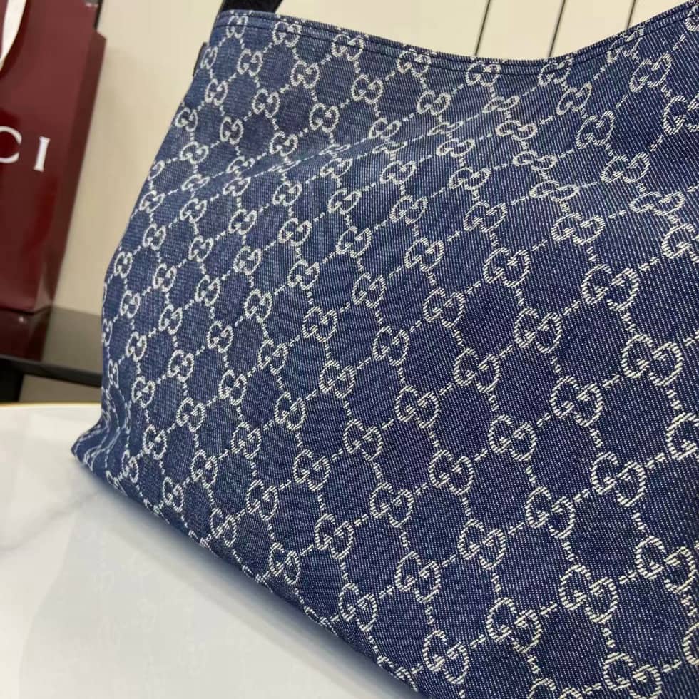 Gucci Beatrix Denim Medium Blue Shoulder Bag_5_162227 Gucci Beatrix Denim Medium Blue Shoulder Bag