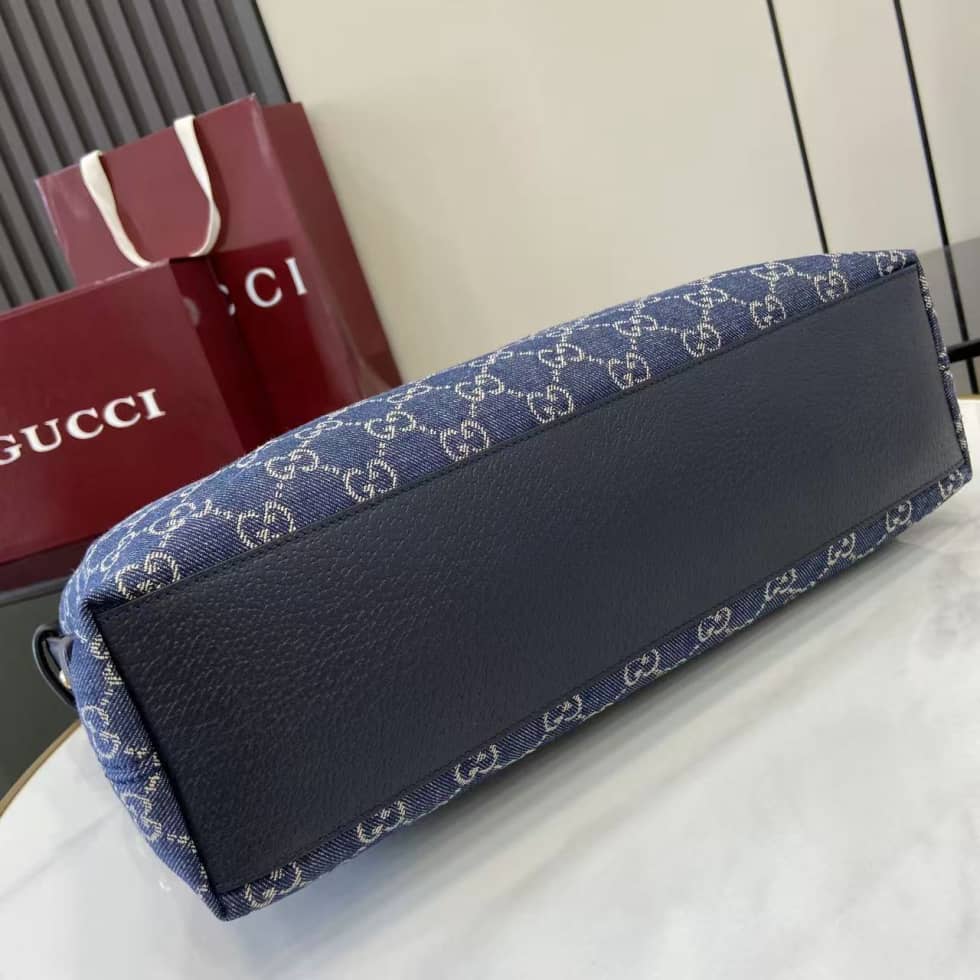 Gucci Beatrix Denim Medium Blue Shoulder Bag_6_162227 Gucci Beatrix Denim Medium Blue Shoulder Bag