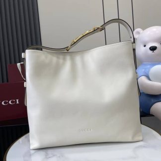 Gucci Beatrix Leather Large White Tote Bag 850546