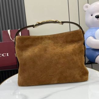 Gucci Beatrix Suede Medium Brown Shoulder Bag