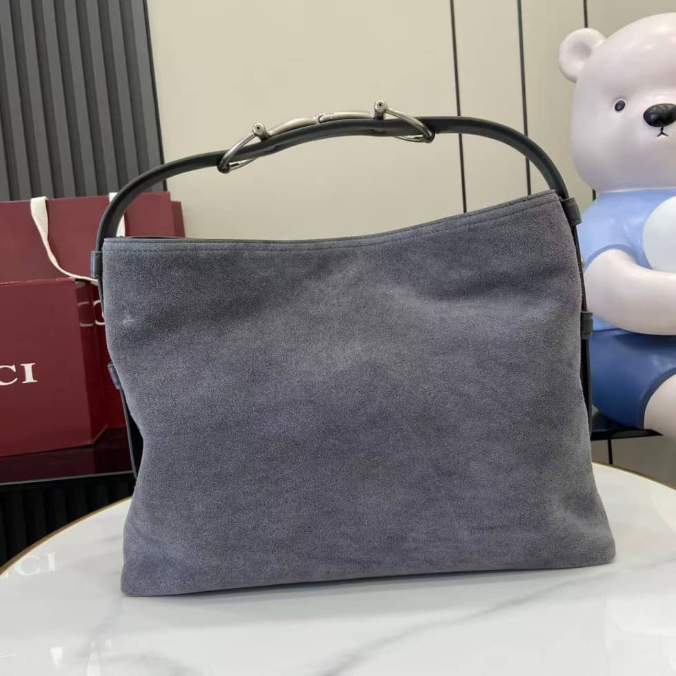 Gucci Beatrix Suede Medium Gray Shoulder Bag_1_162347 Gucci Beatrix Suede Medium Gray Shoulder Bag