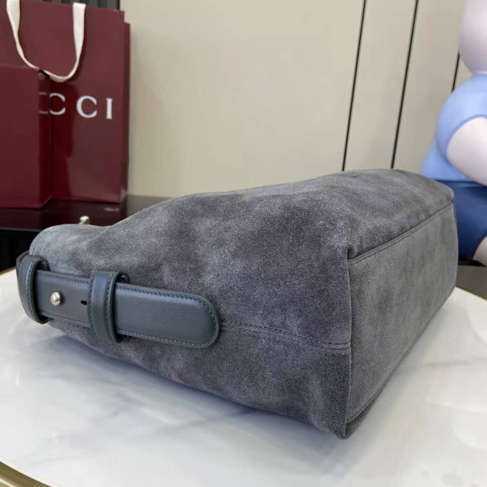 Gucci Beatrix Suede Medium Gray Shoulder Bag_4_162347 Gucci Beatrix Suede Medium Gray Shoulder Bag