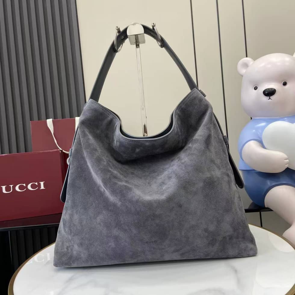 Gucci Beatrix Suede Large Gray Tote Bag 850546_10_162367 Gucci Beatrix Suede Large Gray Tote Bag 850546