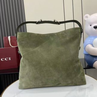 Gucci Beatrix Suede Large Green Tote Bag 850546