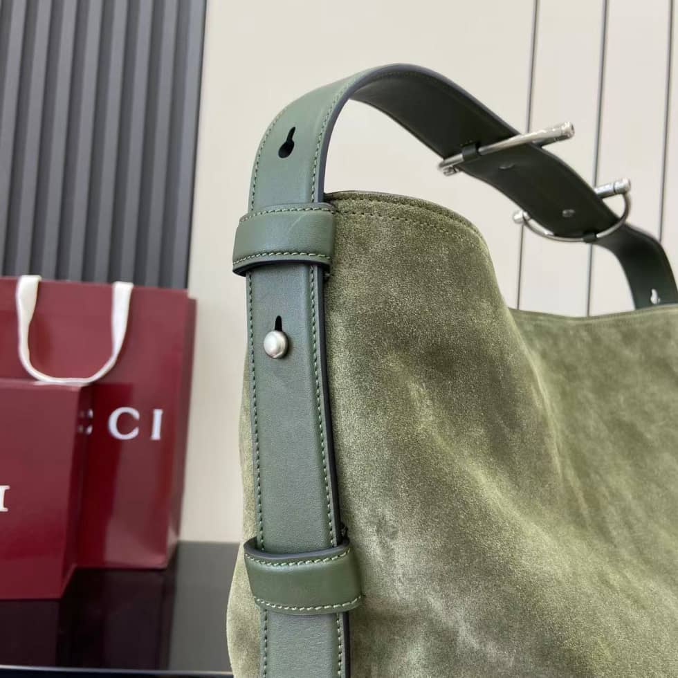 Gucci Beatrix Suede Large Green Tote Bag 850546_4_162387 Gucci Beatrix Suede Large Green Tote Bag 850546