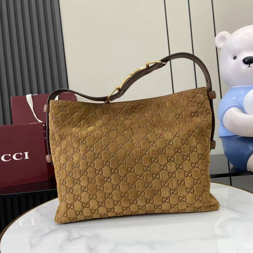 Gucci Beatrix Embossed Suede Medium Brown Tote Bag_10_162397 Gucci Beatrix Embossed Suede Medium Brown Tote Bag