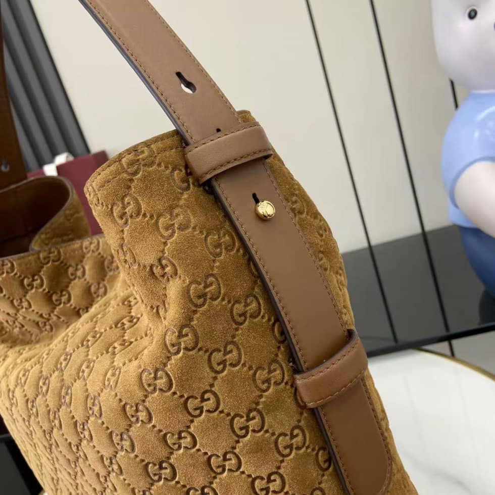Gucci Beatrix Embossed Suede Large Brown Tote Bag_4_162407 Gucci Beatrix Embossed Suede Large Brown Tote Bag