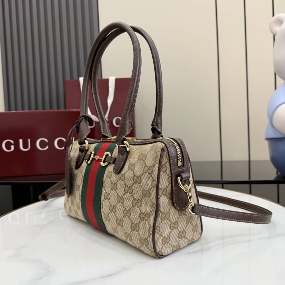 Gucci Borsetto Canvas Medium Beige Boston Bag_2_162417 Gucci Borsetto Canvas Medium Beige Boston Bag