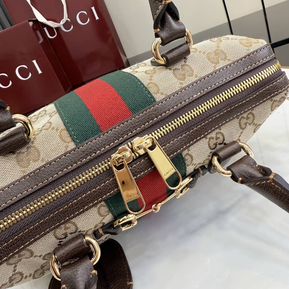 Gucci Borsetto Canvas Medium Beige Boston Bag_6_162417 Gucci Borsetto Canvas Medium Beige Boston Bag