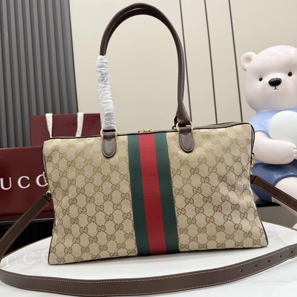 Gucci Borsetto Canvas Large Beige Boston Bag_1_162427 Gucci Borsetto Canvas Large Beige Boston Bag
