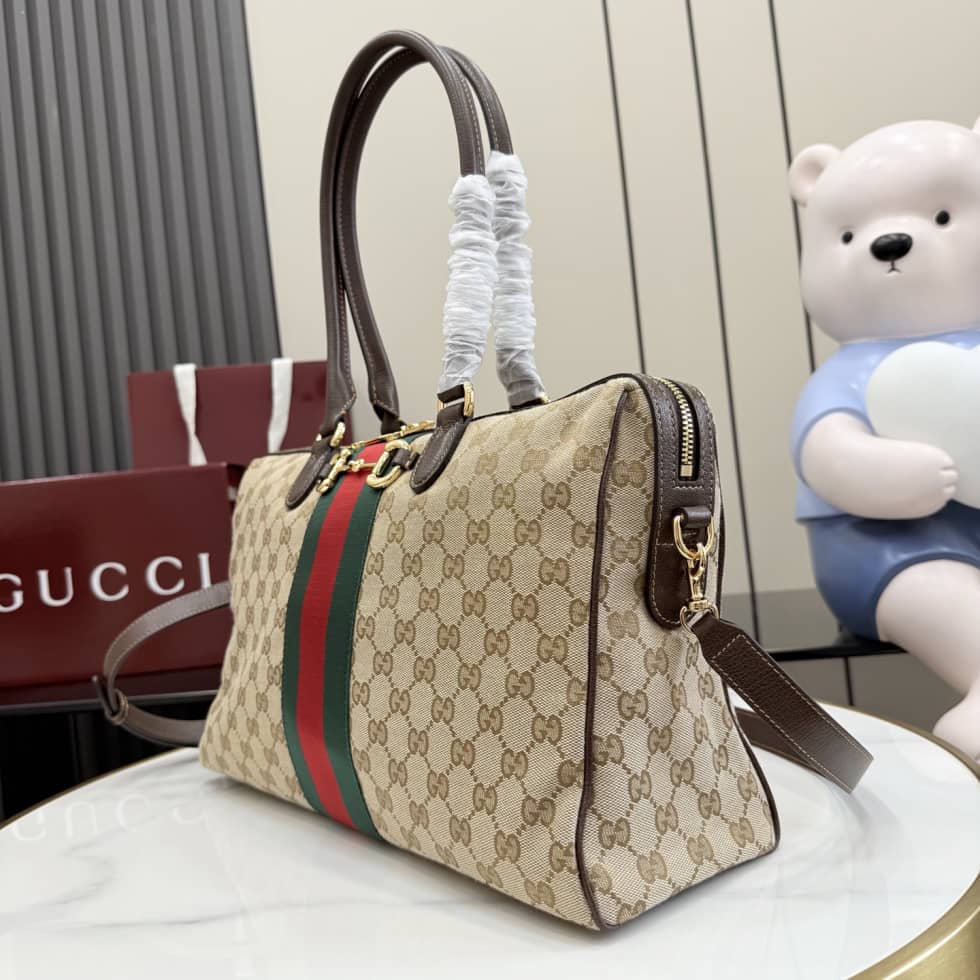 Gucci Borsetto Canvas Large Beige Boston Bag_2_162427 Gucci Borsetto Canvas Large Beige Boston Bag