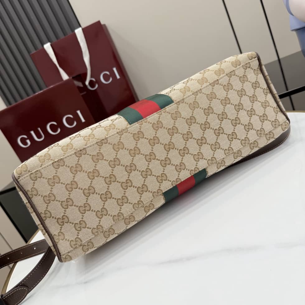 Gucci Borsetto Canvas Large Beige Boston Bag_3_162427 Gucci Borsetto Canvas Large Beige Boston Bag