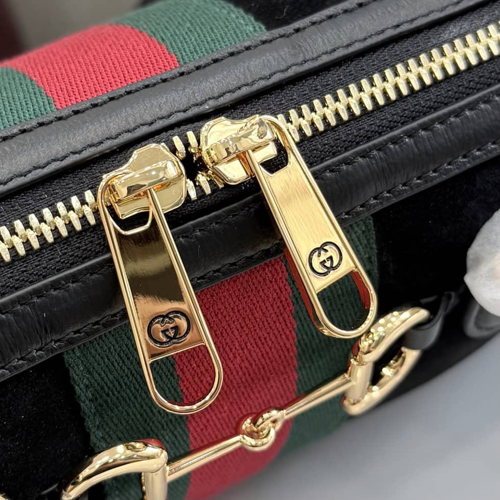 Gucci Borsetto Suede Medium Black Boston Bag_4_162437 Gucci Borsetto Suede Medium Black Boston Bag