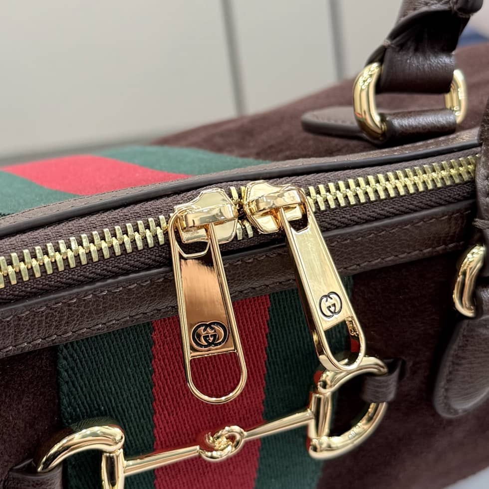 Gucci Borsetto Suede Large Brown Boston Bag_6_162447 Gucci Borsetto Suede Large Brown Boston Bag