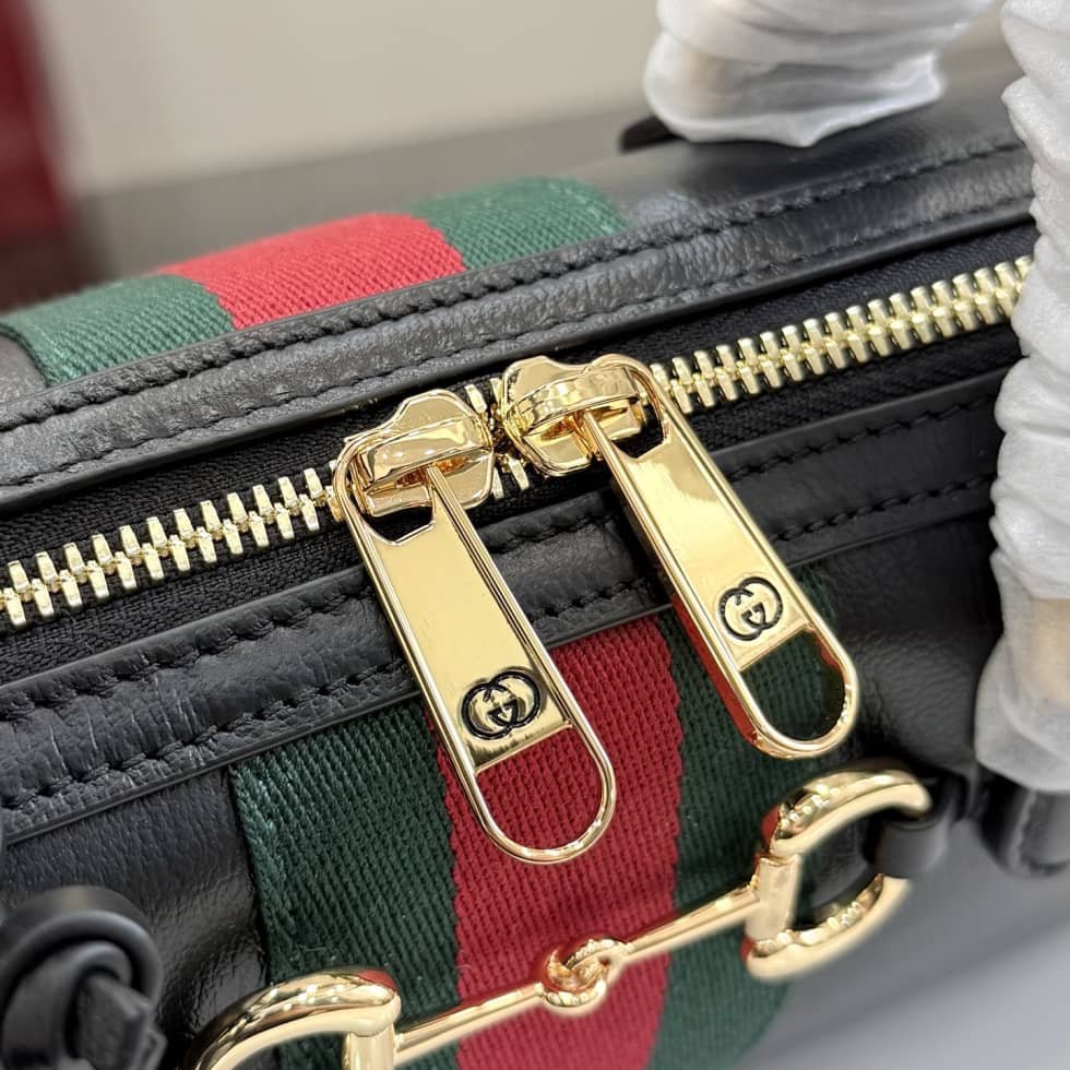 Gucci Borsetto Leather Medium Black Boston Bag_3_162467 Gucci Borsetto Leather Medium Black Boston Bag