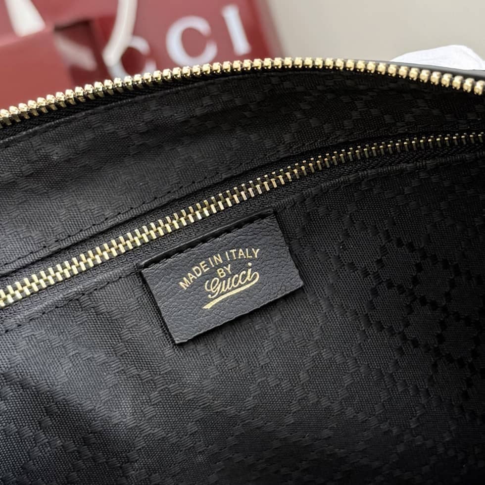 Gucci Borsetto Leather Medium Black Boston Bag_8_162467 Gucci Borsetto Leather Medium Black Boston Bag