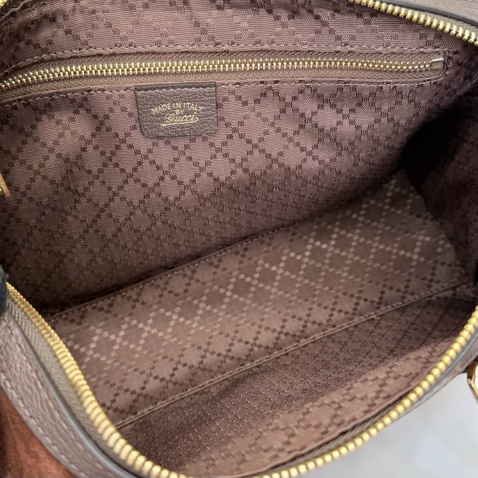Gucci Borsetto Suede Medium Brown Boston Bag_7_162487 Gucci Borsetto Suede Medium Brown Boston Bag