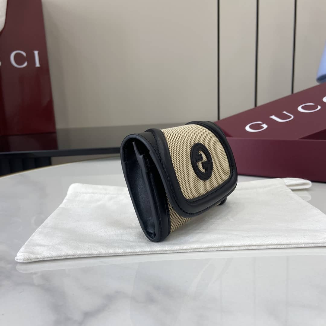 Gucci GG Canvas Small Beige Black Wallet 818811_2_162497 Gucci GG Canvas Small Beige Black Wallet 818811
