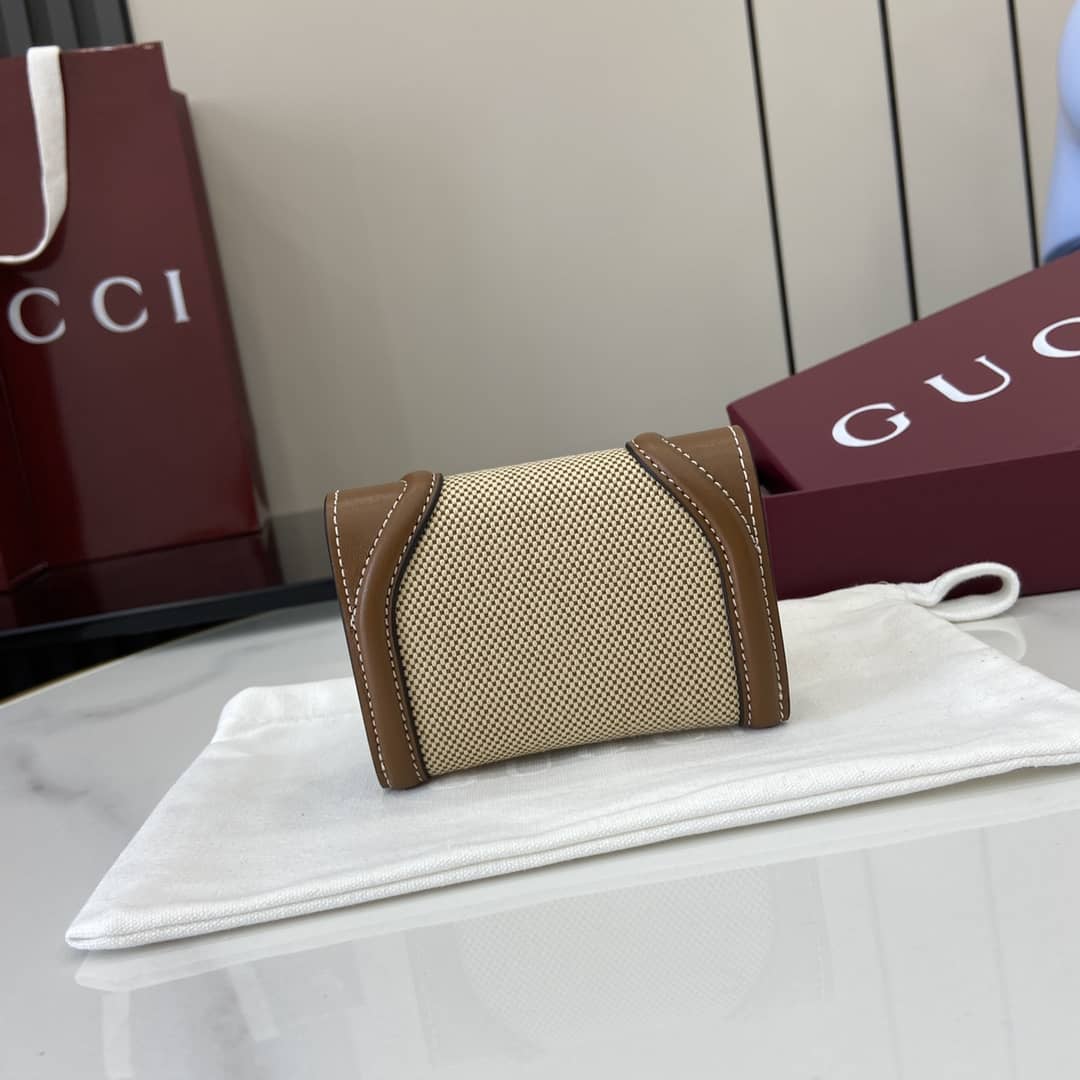 Gucci GG Canvas Small Beige Brown Wallet 818811_1_162507 Gucci GG Canvas Small Beige Brown Wallet 818811