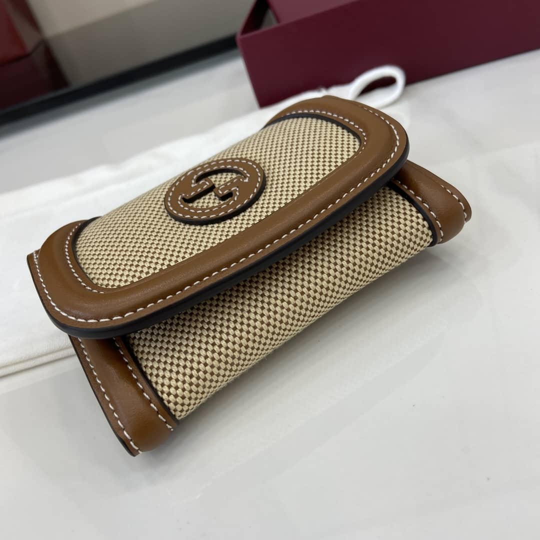 Gucci GG Canvas Small Beige Brown Wallet 818811_3_162507 Gucci GG Canvas Small Beige Brown Wallet 818811