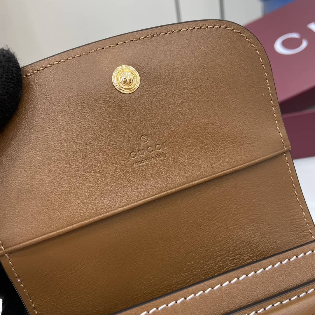 Gucci GG Canvas Small Beige Brown Wallet 818811_7_162507 Gucci GG Canvas Small Beige Brown Wallet 818811
