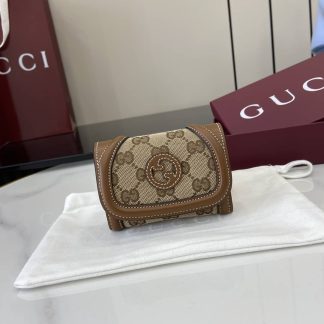 Gucci Canvas Small Brown Wallet 818811