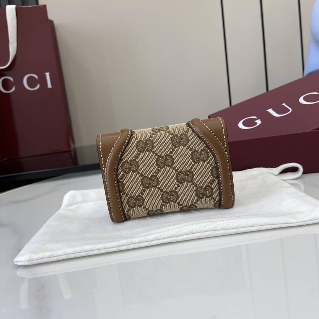 Gucci Canvas Small Brown Wallet 818811_1_162517 Gucci Canvas Small Brown Wallet 818811