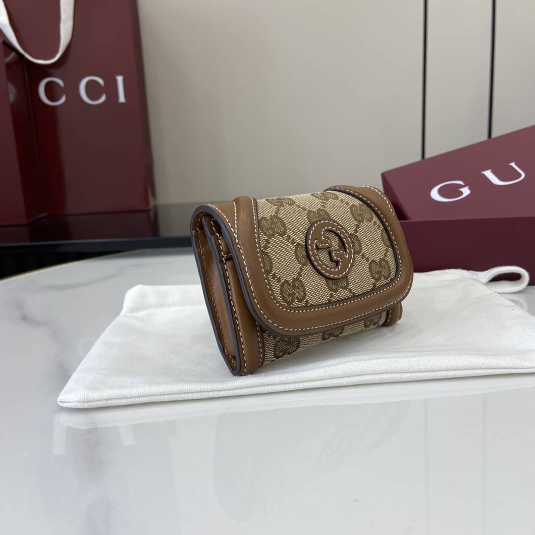 Gucci Canvas Small Brown Wallet 818811_2_162517 Gucci Canvas Small Brown Wallet 818811