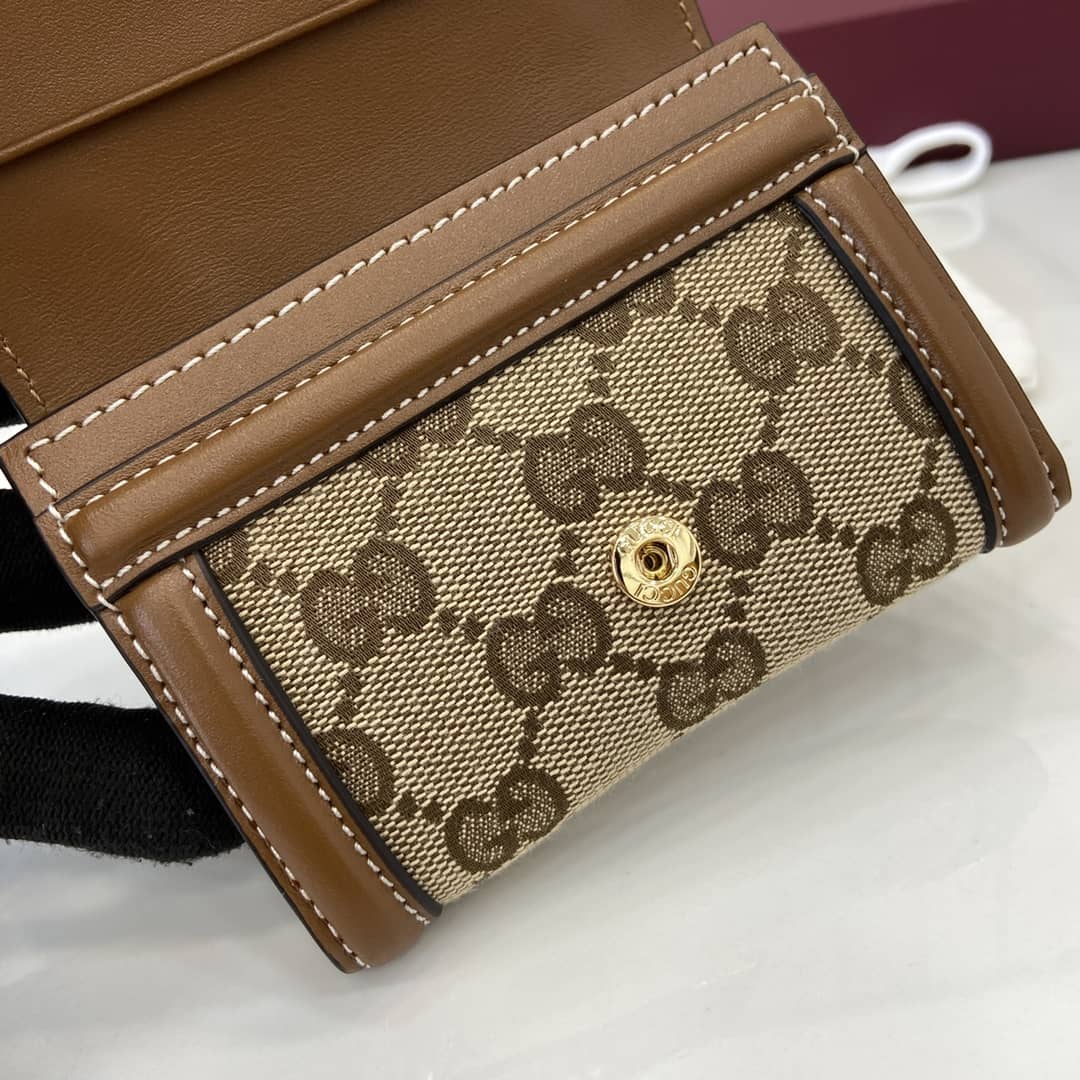 Gucci Canvas Small Brown Wallet 818811_7_162517 Gucci Canvas Small Brown Wallet 818811