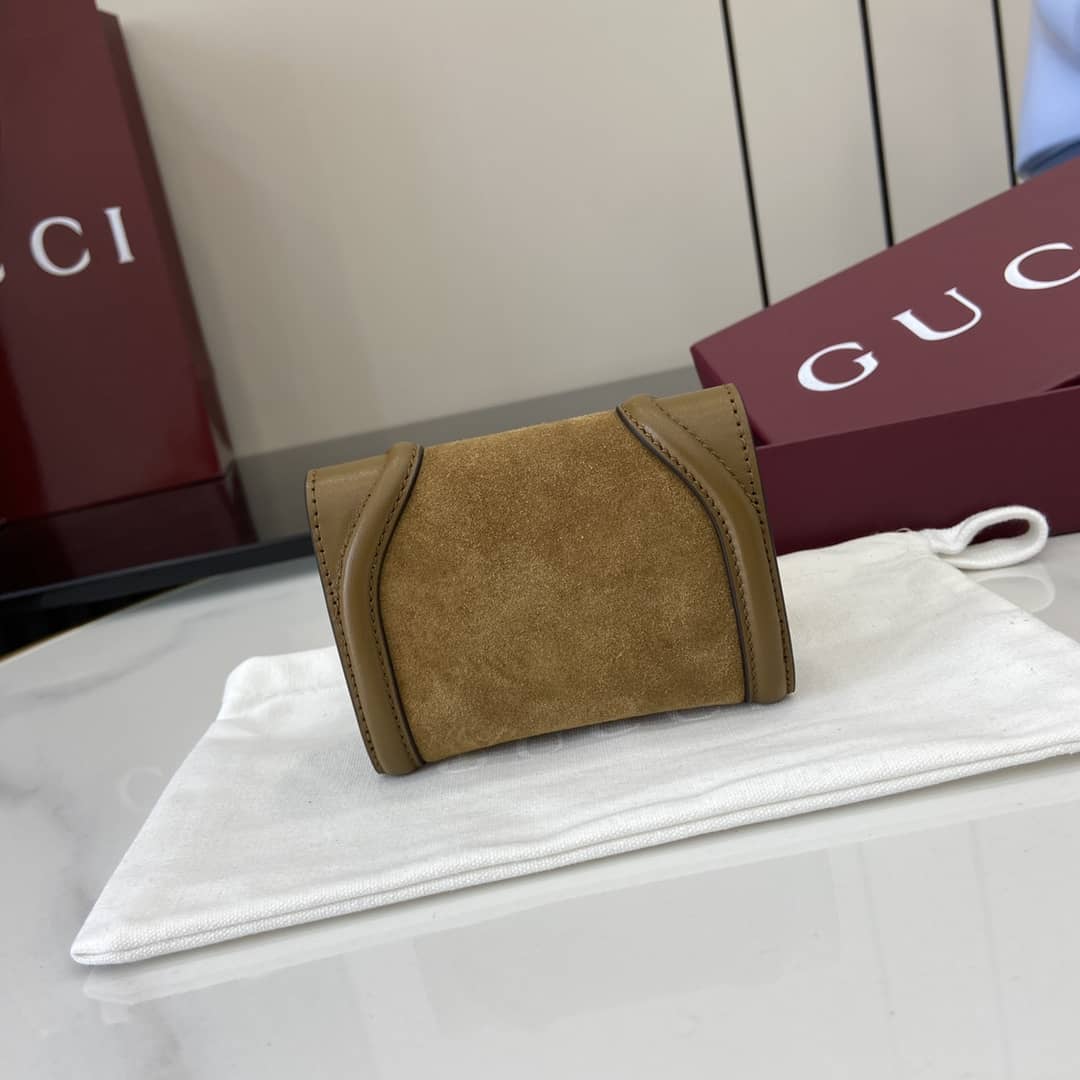 Gucci Suede Small Brown Wallet 818795_1_162527 Gucci Suede Small Brown Wallet 818795