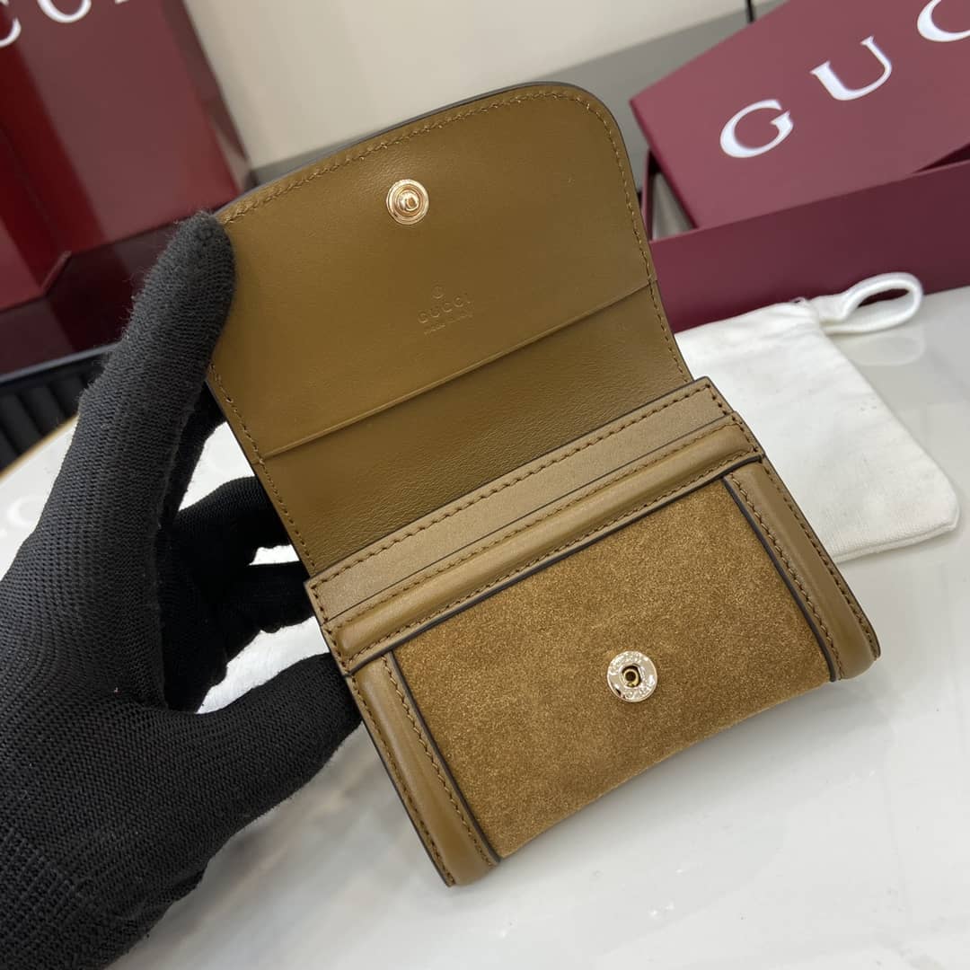 Gucci Suede Small Brown Wallet 818795_6_162527 Gucci Suede Small Brown Wallet 818795